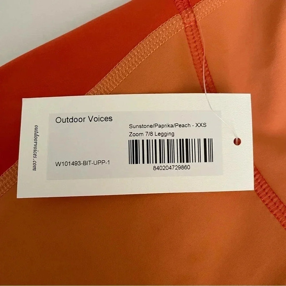 Outdoor Voices Zoom 7/8 Leggings XXS (Orange) Sunstone/Paprika/Peach Run Gym - Picture 9 of 15